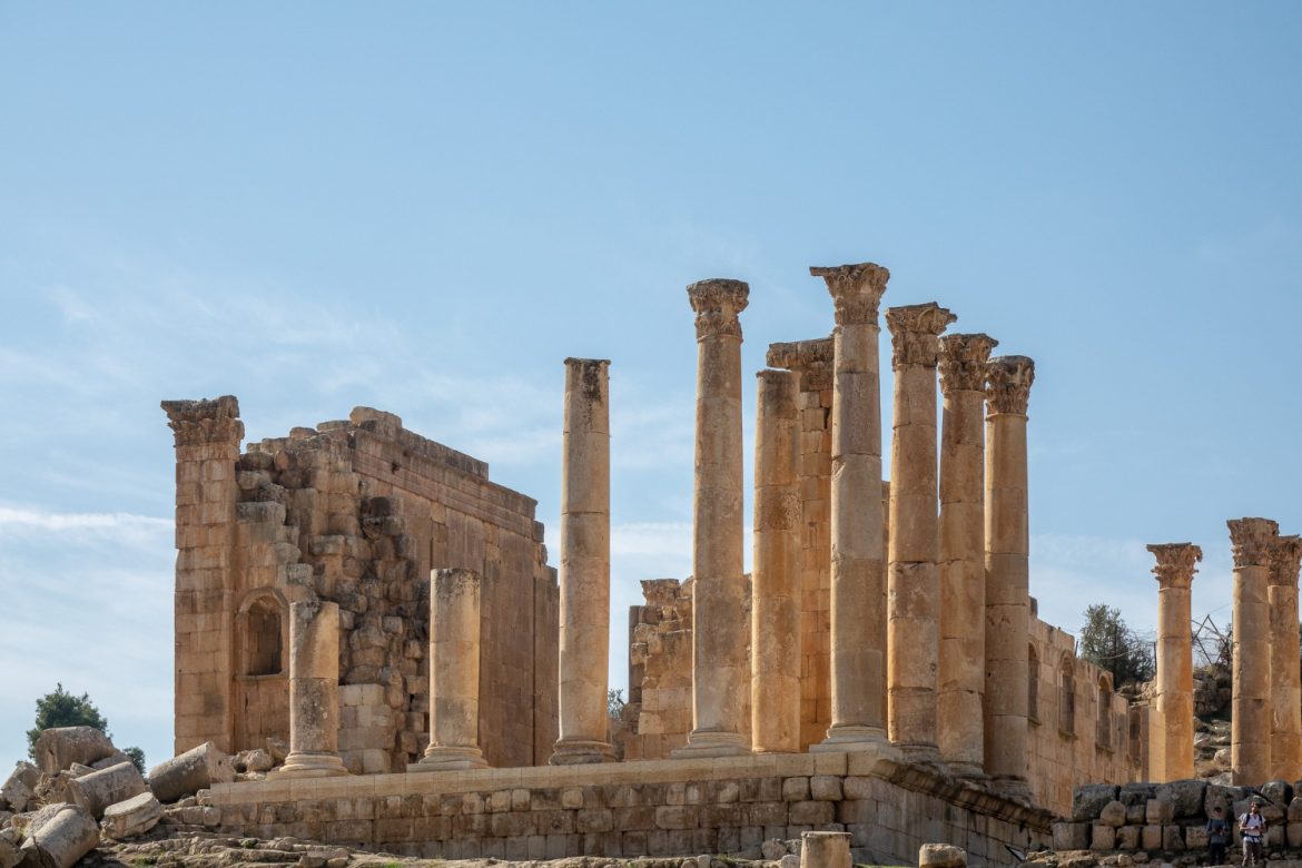 wide-angle-shot-ancient-building-with-towers-jerash-jordan DMC in Jordan